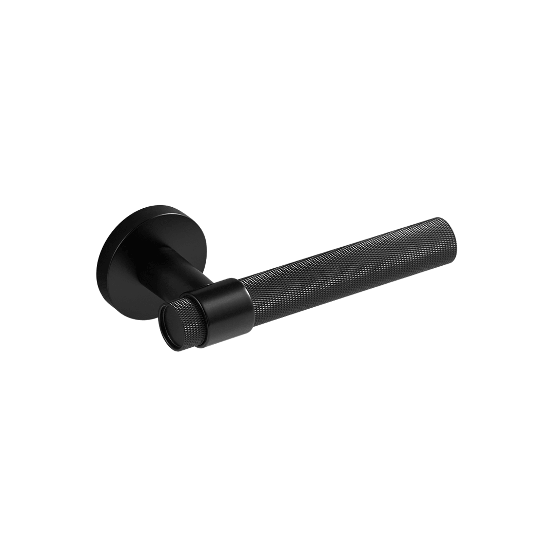 Bevan Solid Brass Door Lever | Black - Passio Interiors