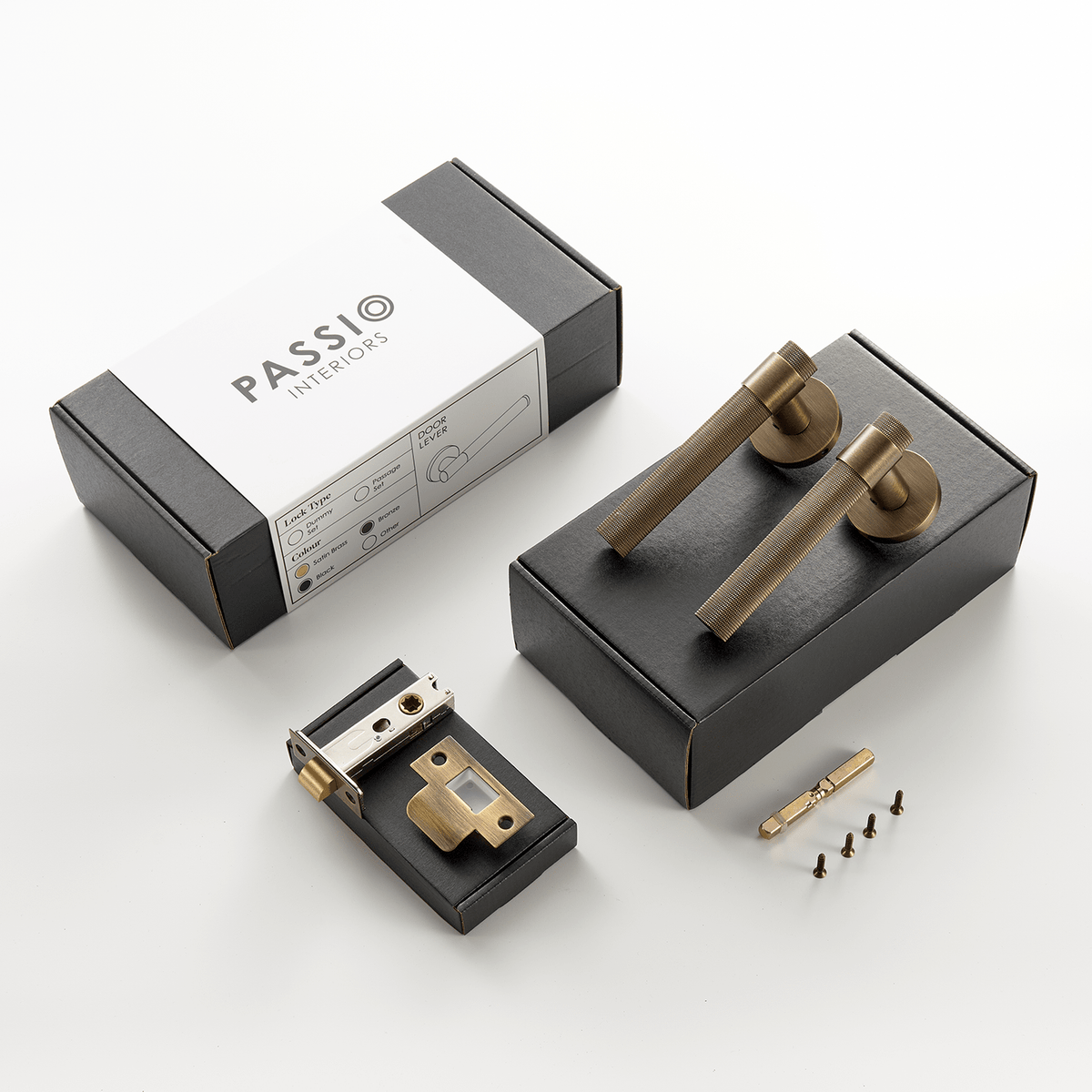 Bevan Solid Brass Door Lever | Bronze - Passio Interiors