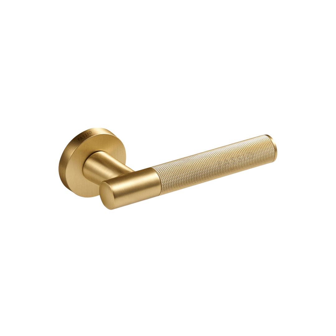 Cruz Solid Brass Door Lever | Gold - Passio Interiors