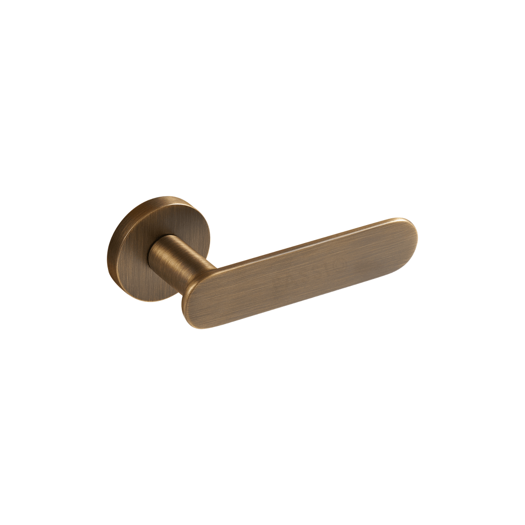 Flux Solid Brass Door Lever | Bronze - Passio Interiors