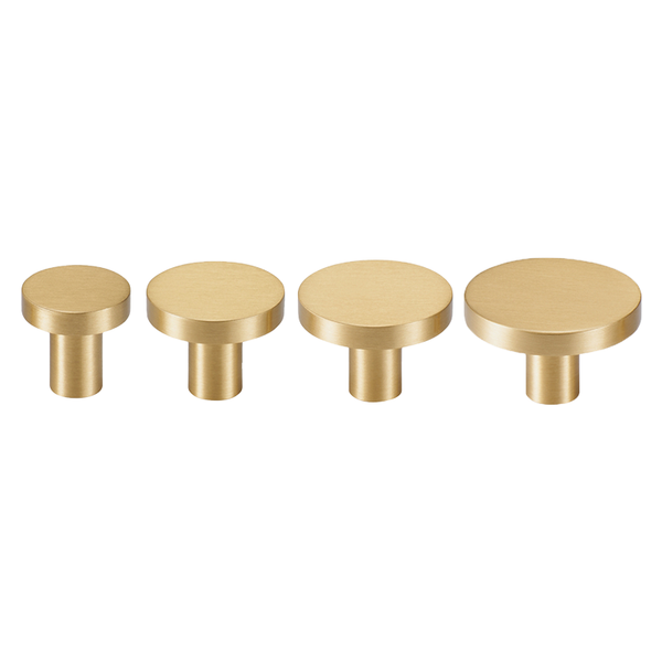 Nova Solid Brass Knob | Satin Brass - Passio Interiors