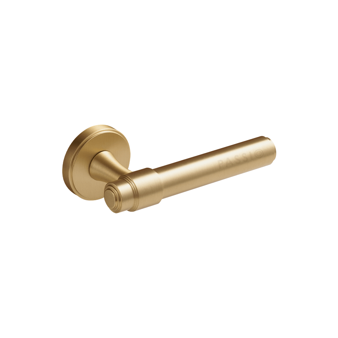 Orson Solid Brass Door Lever | Gold - Passio Interiors