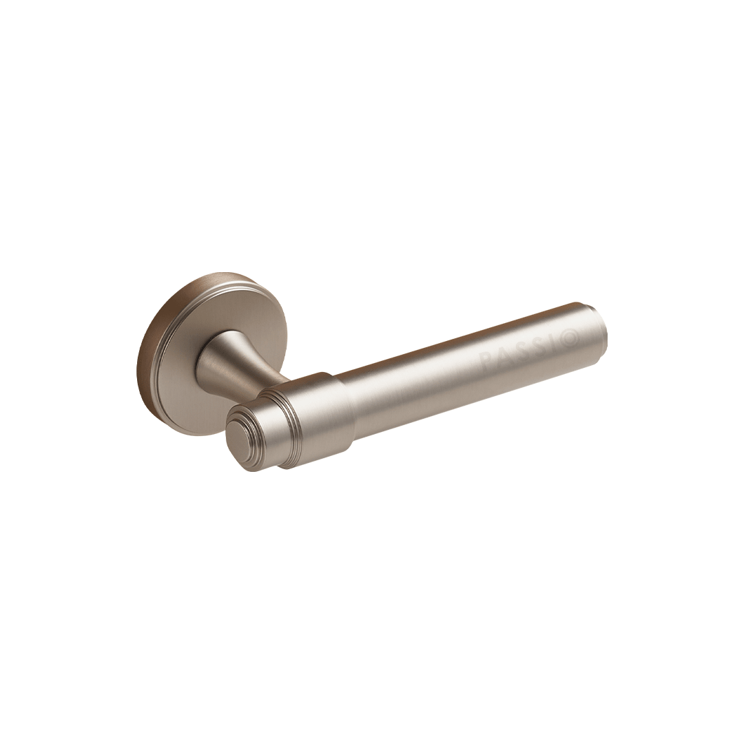 Orson Solid Brass Door Lever | Satin Nickel - Passio Interiors