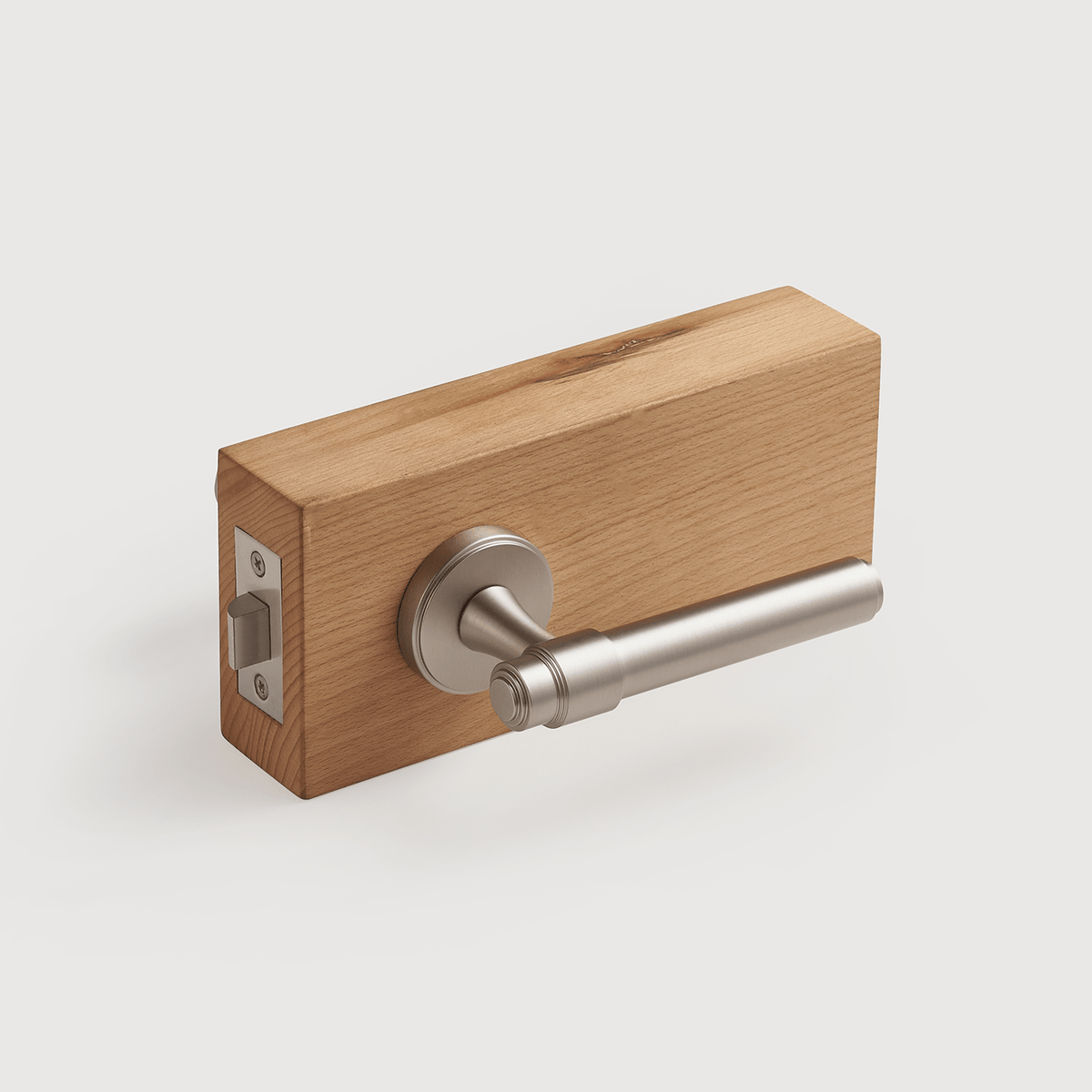 Orson Solid Brass Door Lever | Satin Nickel - Passio Interiors