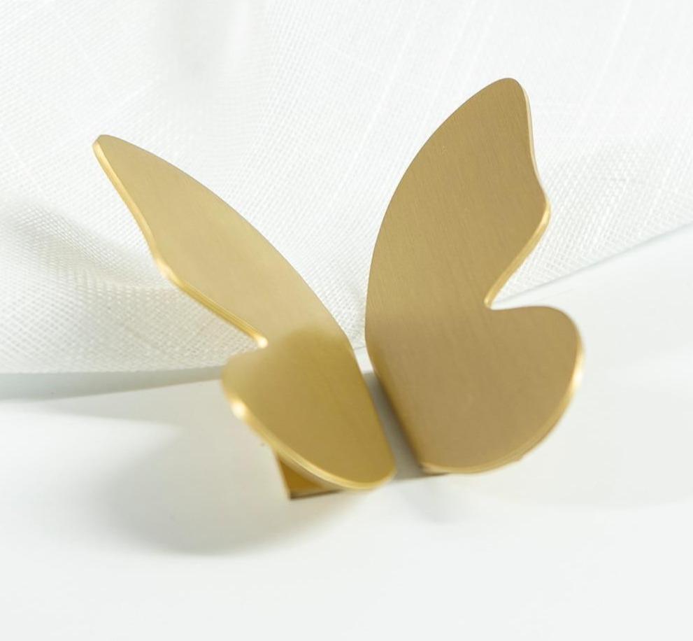 Butterfly Solid Brass Knob | Satin Brass