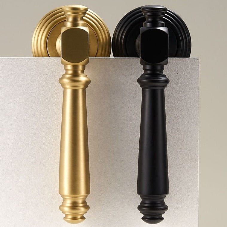 Brooks Solid Brass Door Lever | Black - Passio Interiors