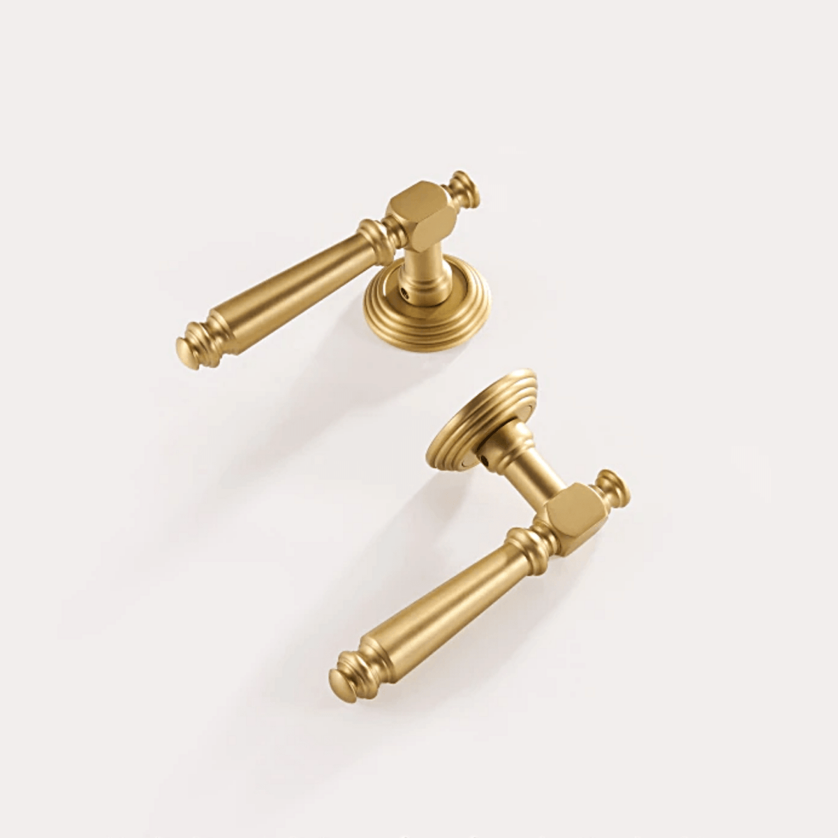 Brooks Solid Brass Door Lever | Gold - Passio Interiors