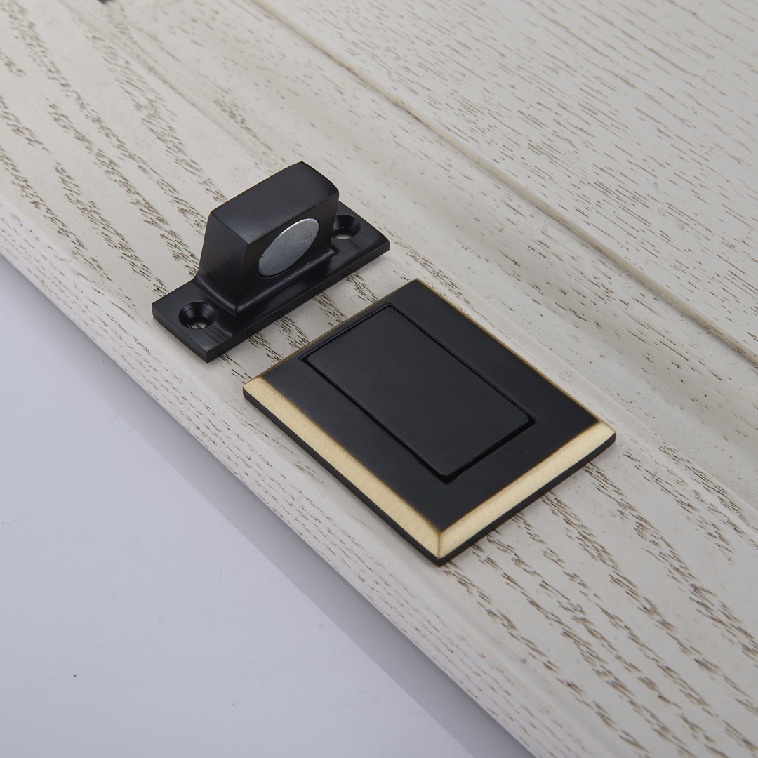 Flush Magnetic Solid Brass Door Stop | Black