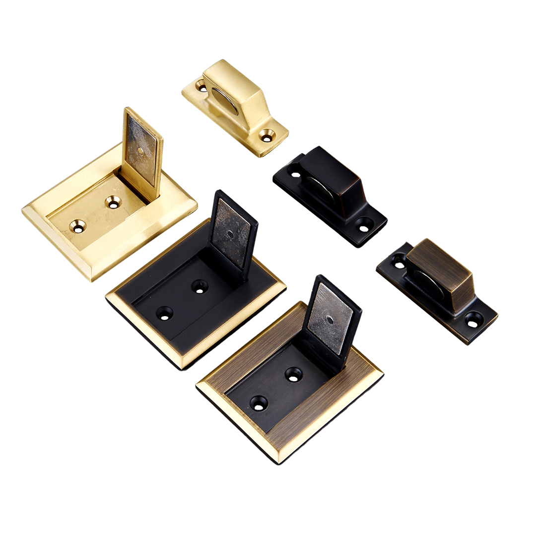 Flush Magnetic Solid Brass Door Stop | Gold