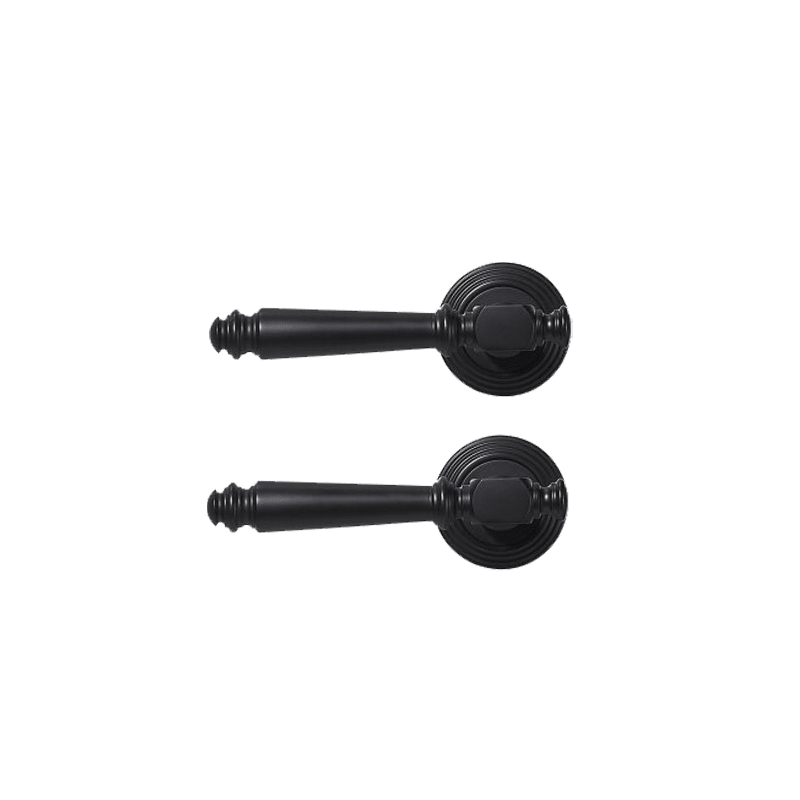 Brooks Solid Brass Door Lever | Black - Passio Interiors