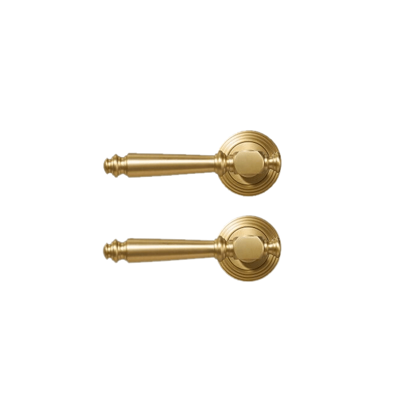 Brooks Solid Brass Door Lever | Gold - Passio Interiors