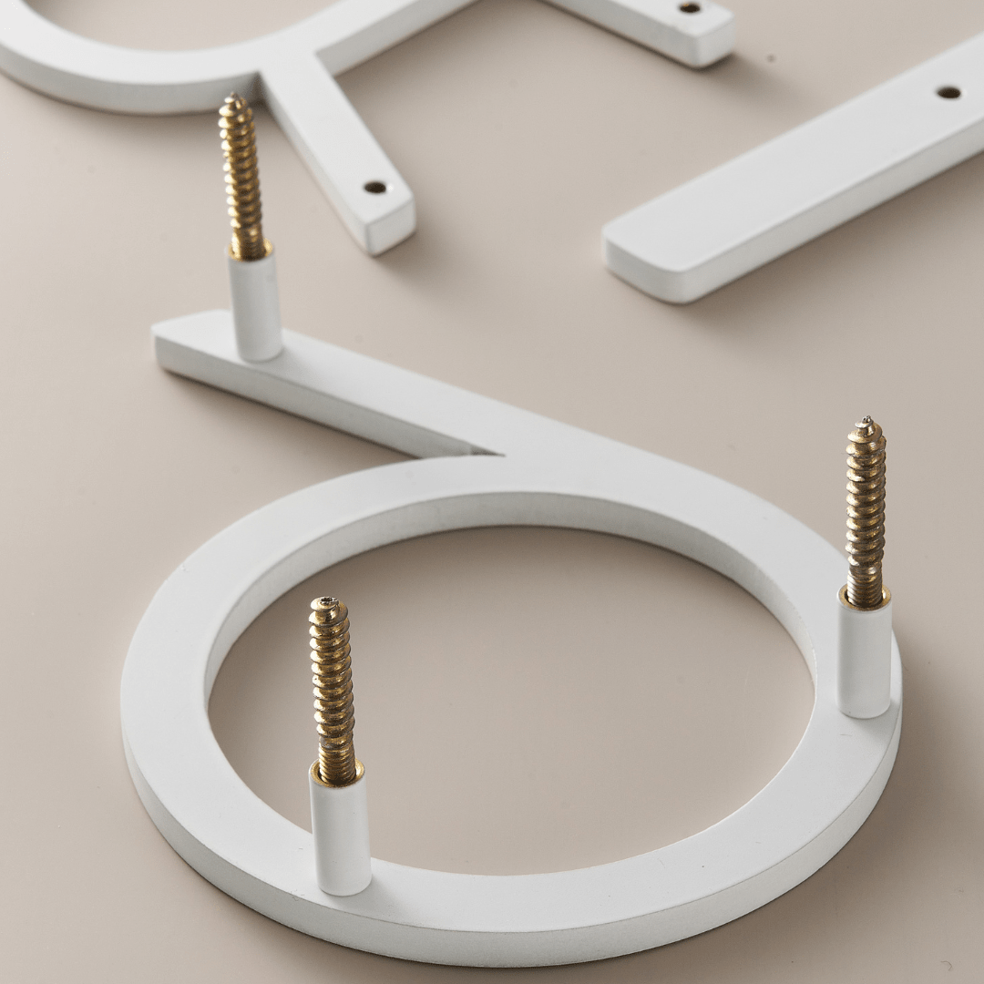 Float Lettering Smooth Solid Brass Floating Lettering | White 10cm - 20cm - Passio ...