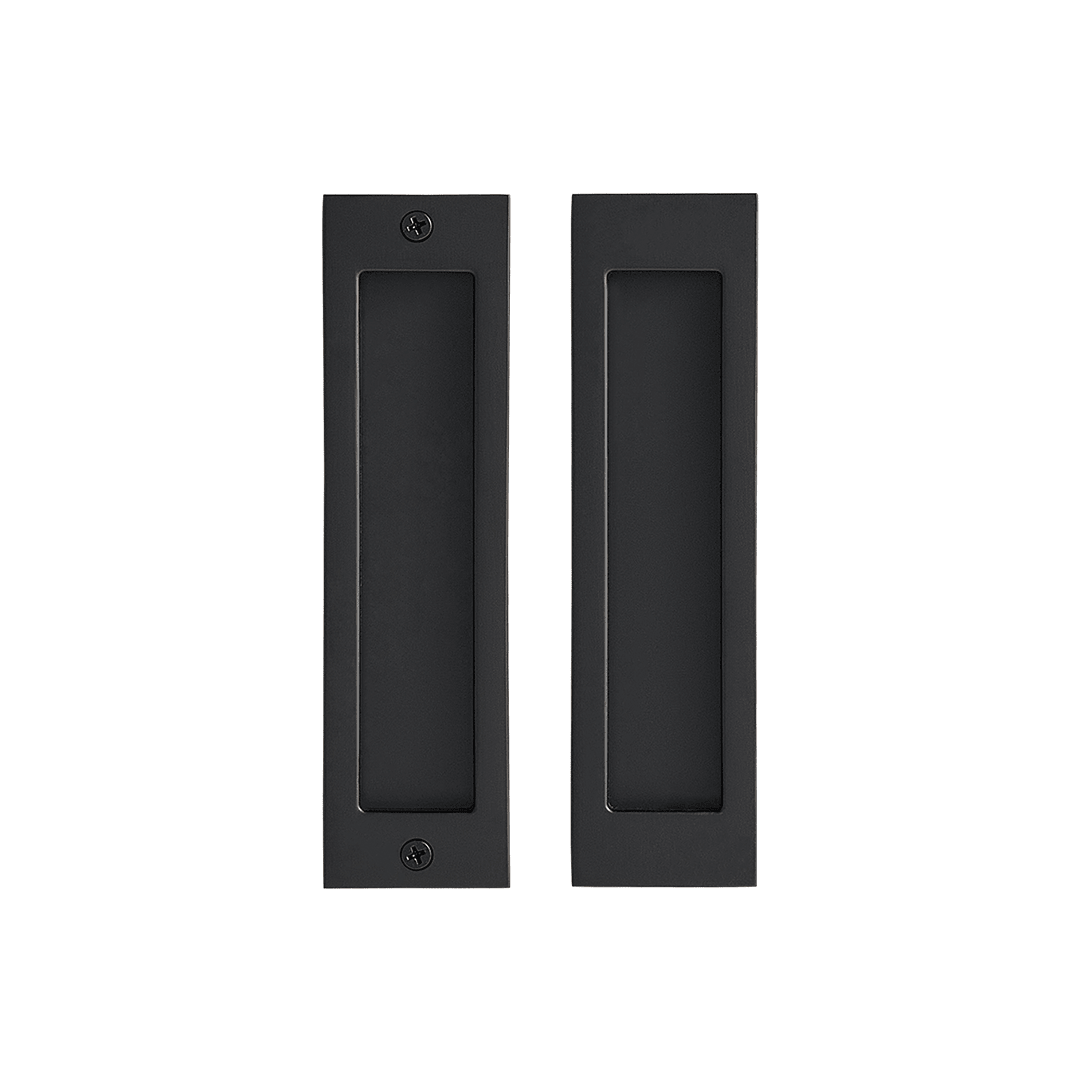 Flush Solid Brass Cavity Pull | Black - Passio Interiors