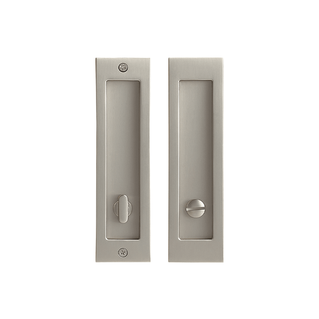 Flush Solid Brass Cavity Pull | Satin Nickel - Passio Interiors