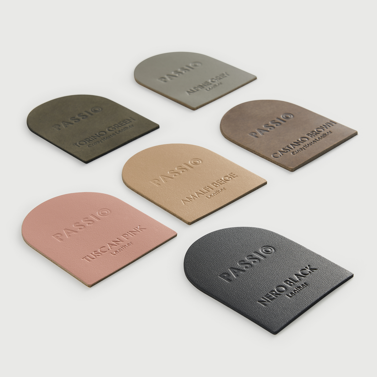 Leather Sample Disc | Alpine Grey