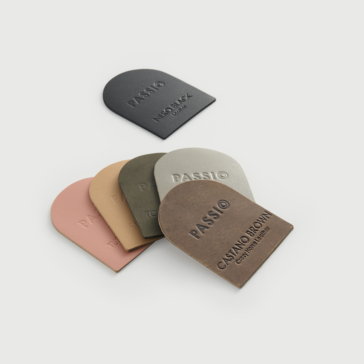 Leather Sample Disc | Alpine Grey