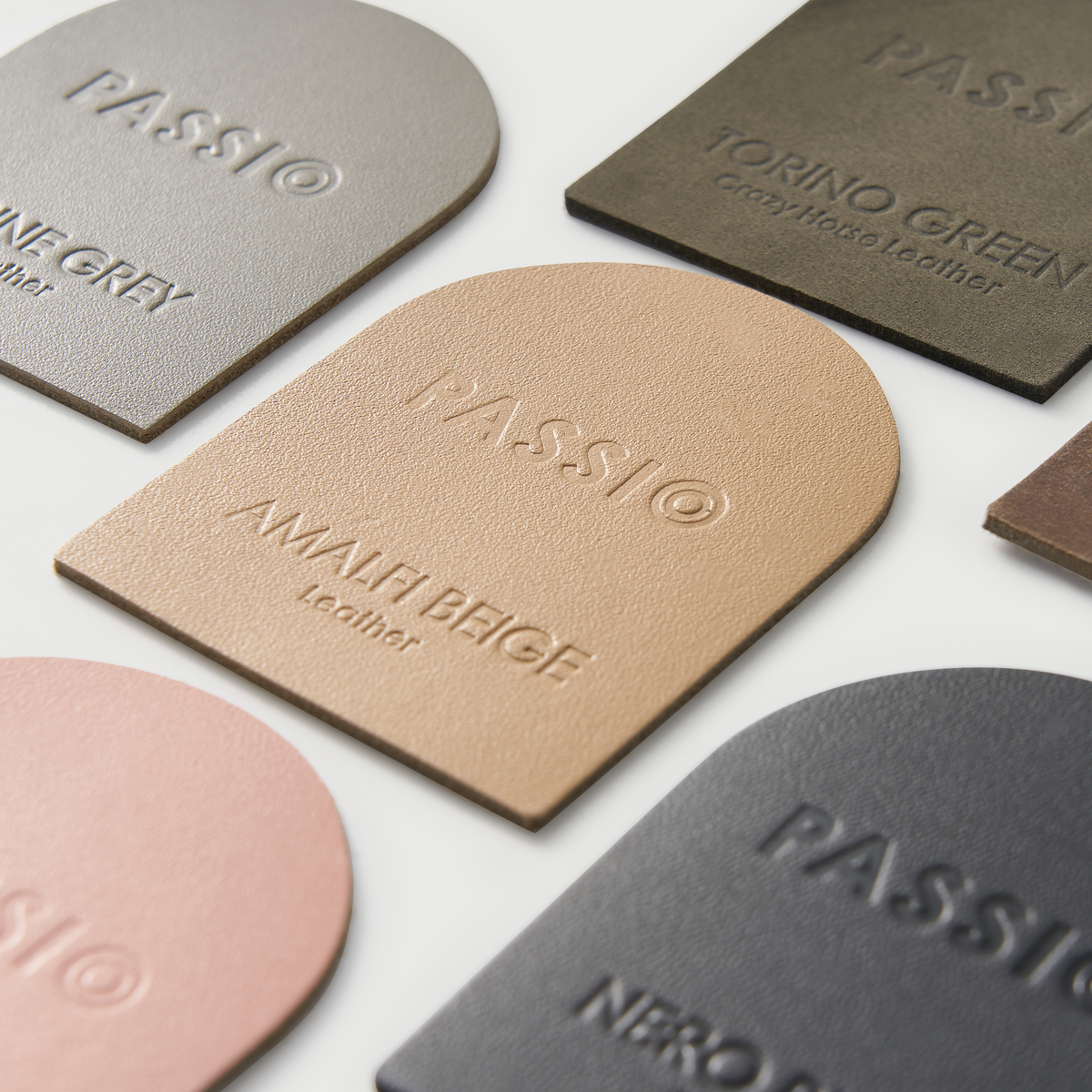 Leather Sample Disc | Alpine Grey