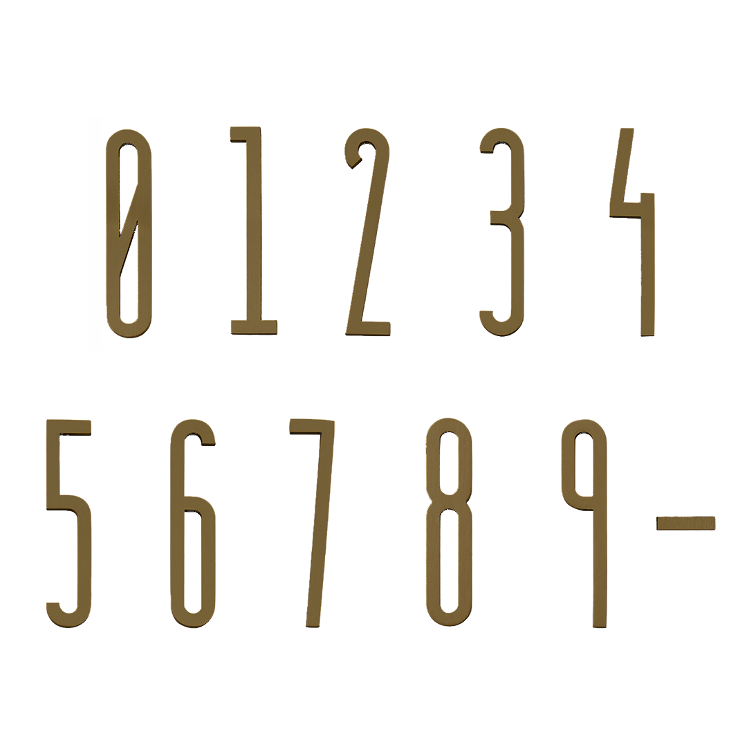 Solid Brass Number &amp; Symbol | Bronze 7cm