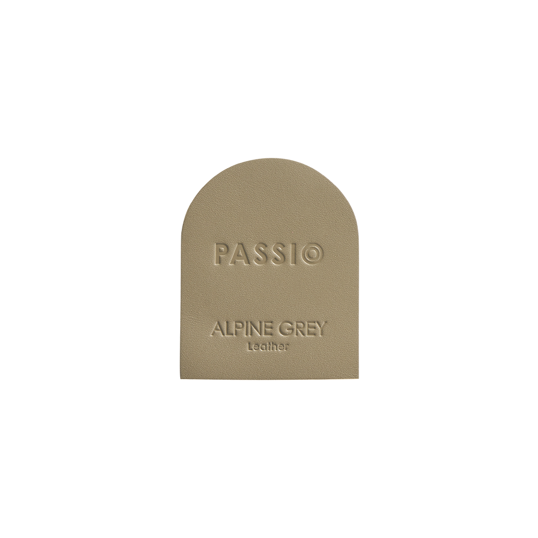 Leather Sample Disc | Alpine Grey