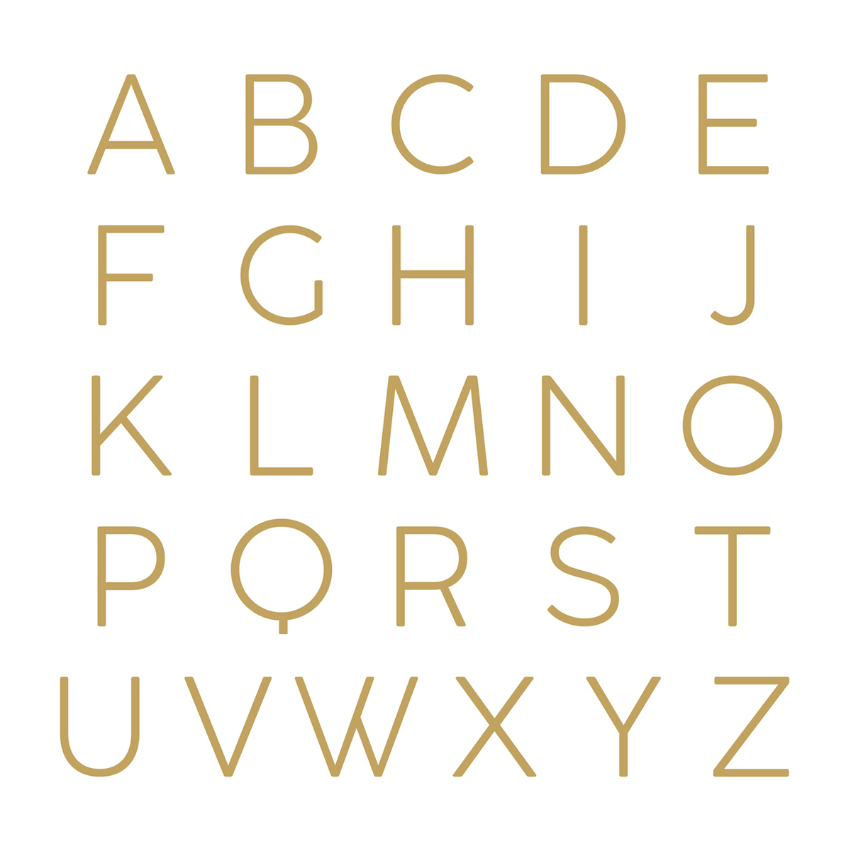 Smooth Solid Brass Floating Lettering | Gold 10cm - 20cm