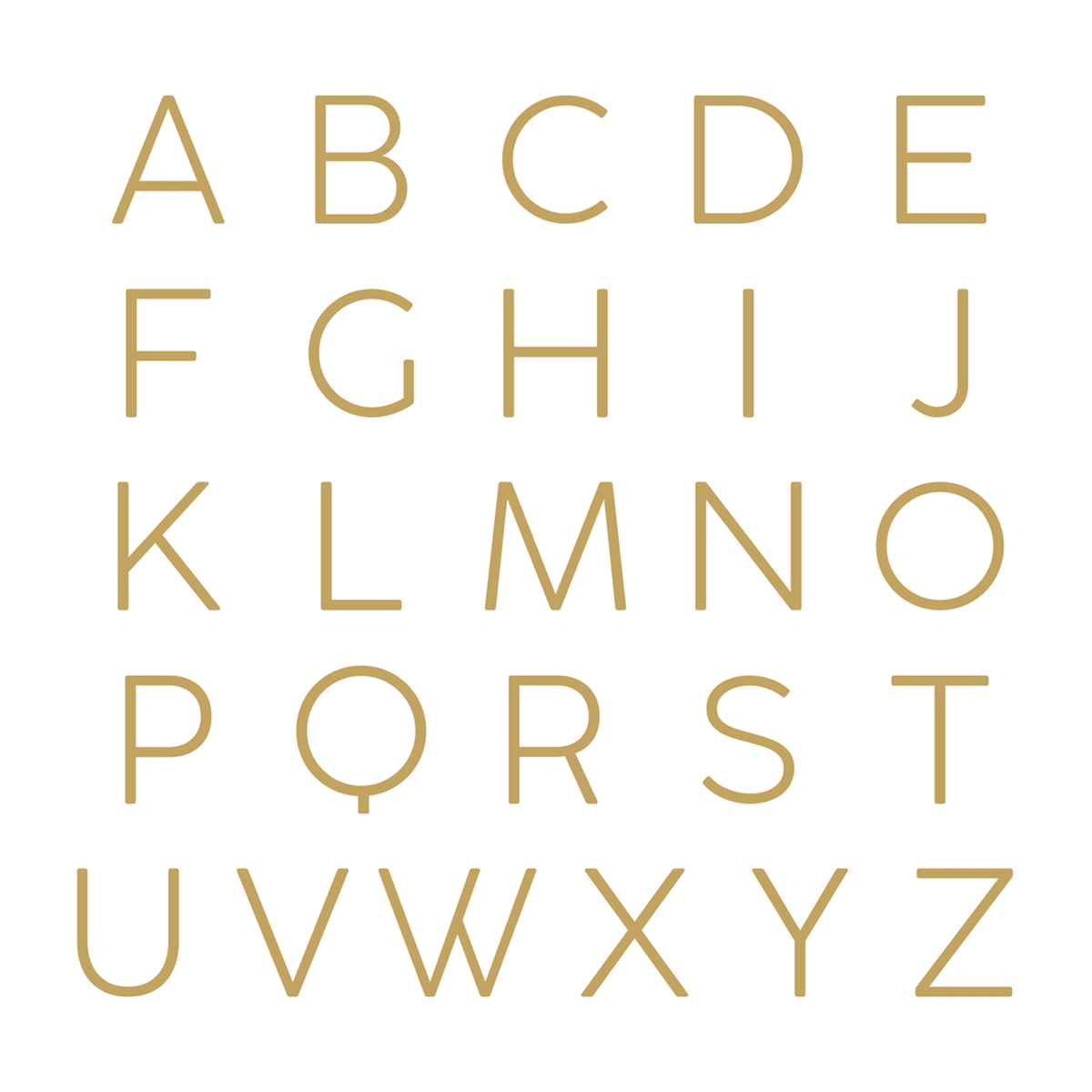 Smooth Solid Brass Floating Lettering | Gold 10cm - 20cm - Passio Interiors