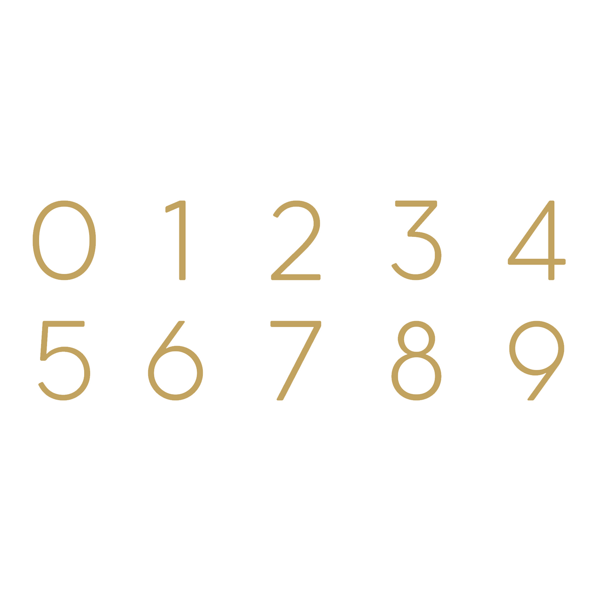 Hammered Solid Brass Floating Numbers | Gold 10cm - 20cm