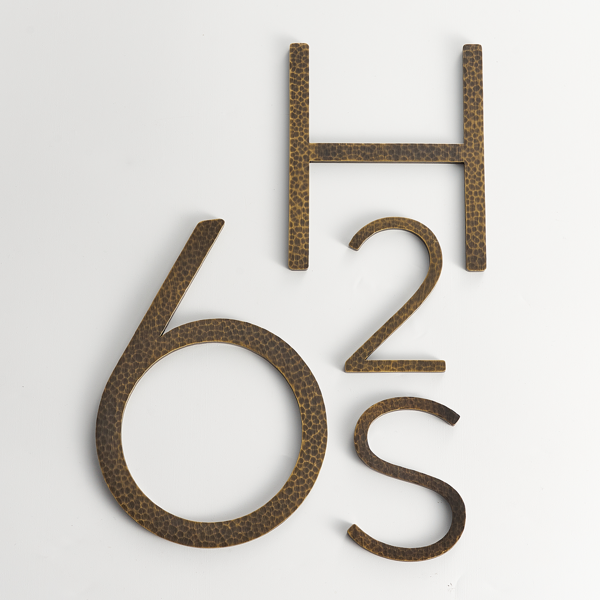 Hammered Solid Brass Floating Lettering | Bronze 10cm - 20cm