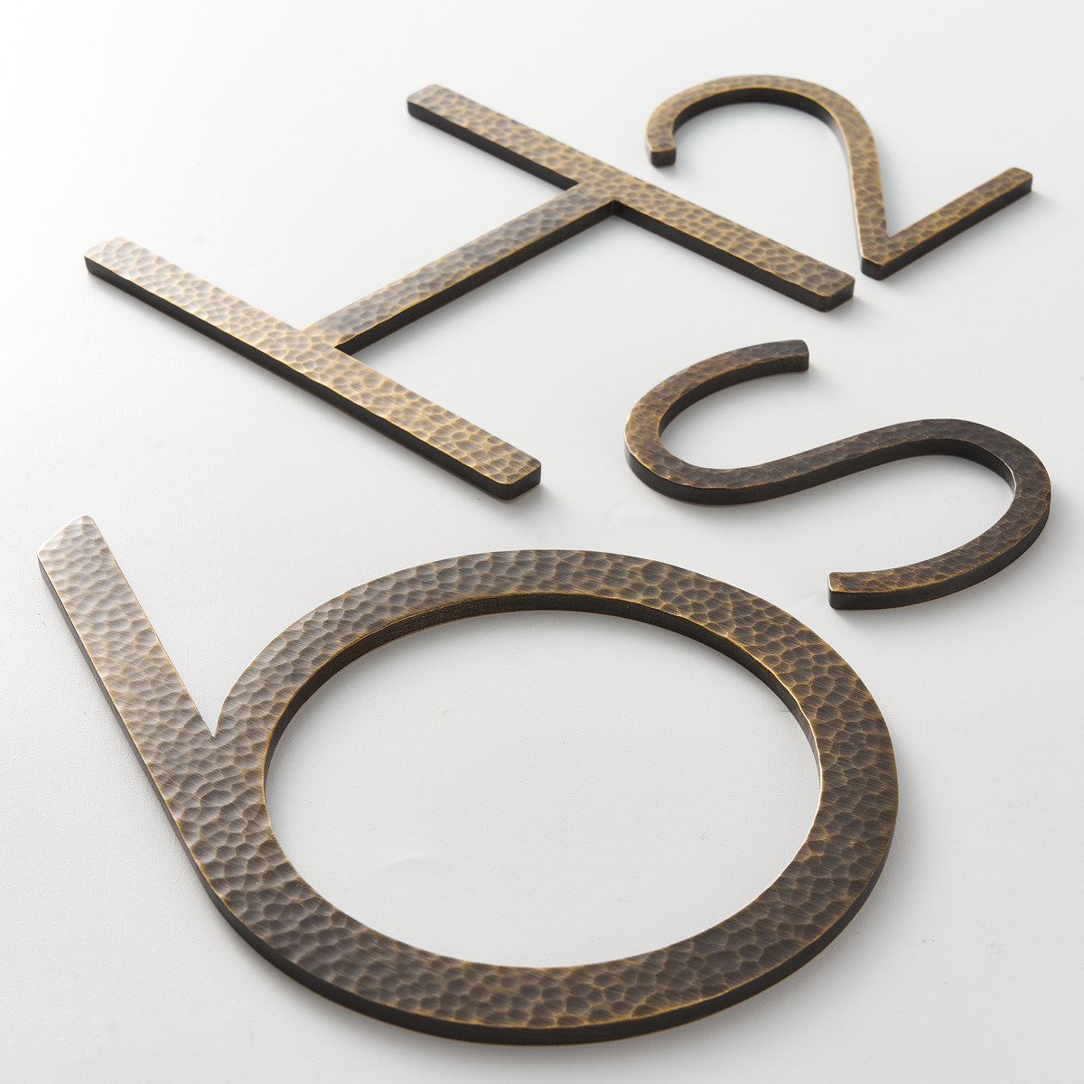 Hammered Solid Brass Floating Numbers | Bronze 10cm - 20cm