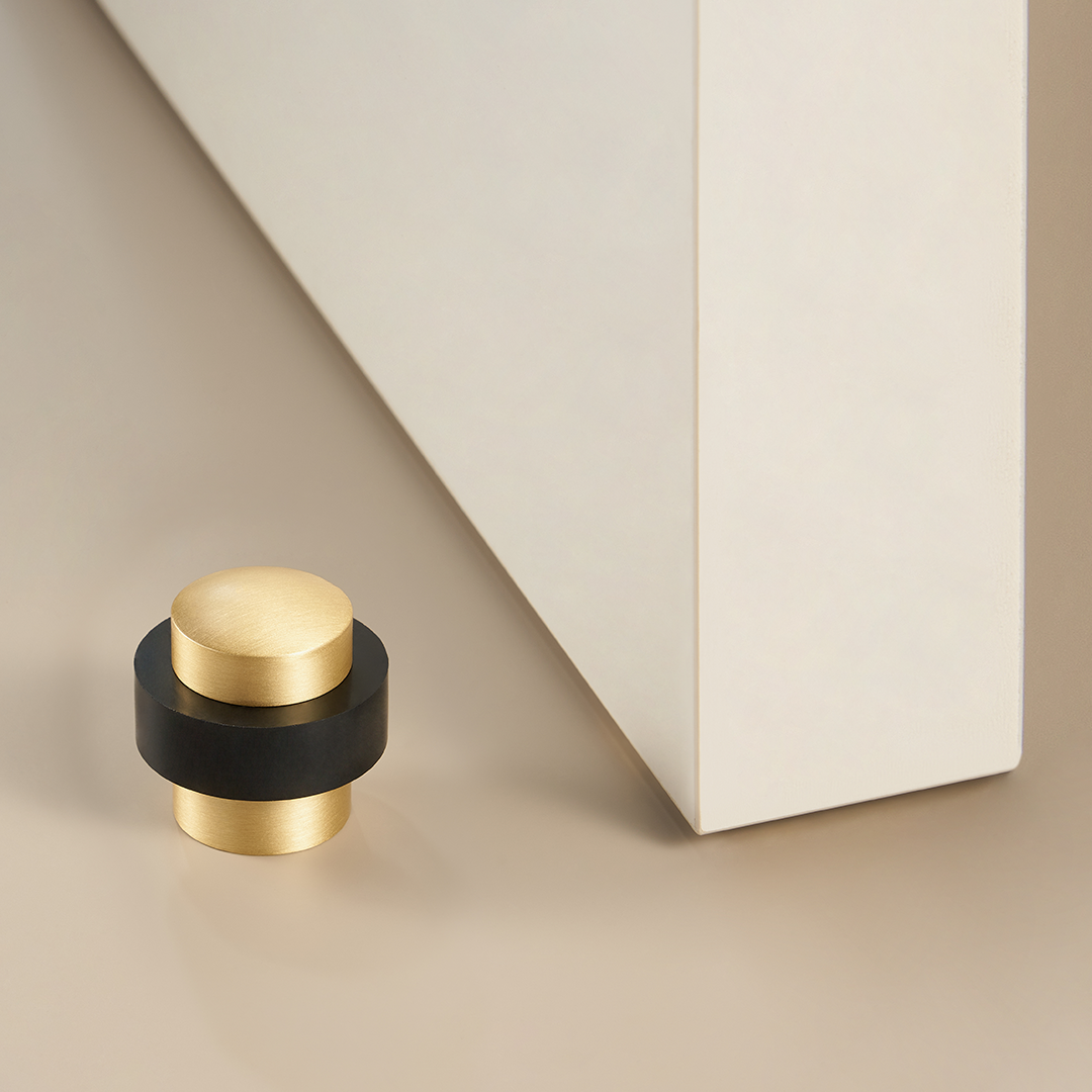 Smooth Solid Brass Door Stop | Gold