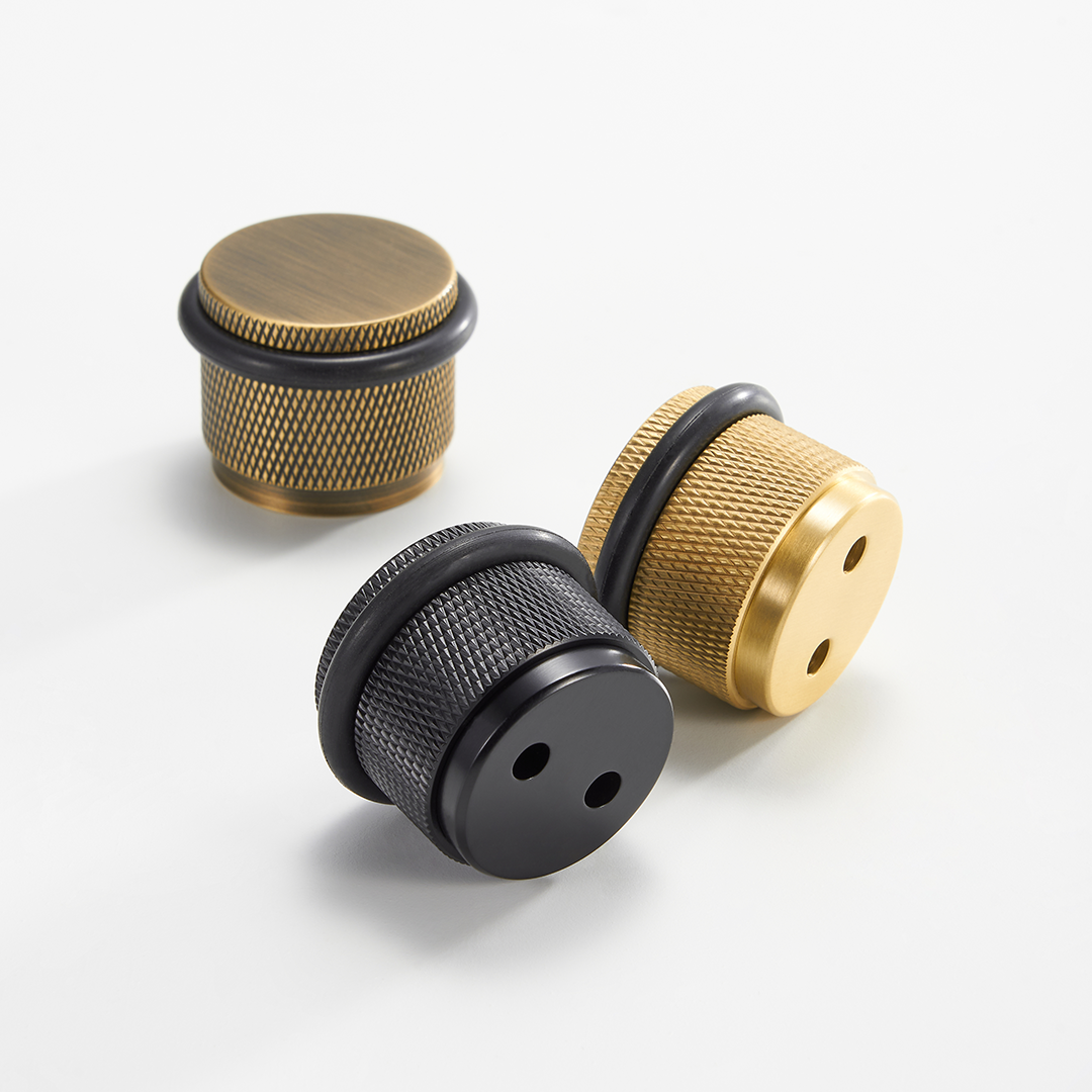 Knurled Solid Brass Door Stop | Gold [2024 Version]