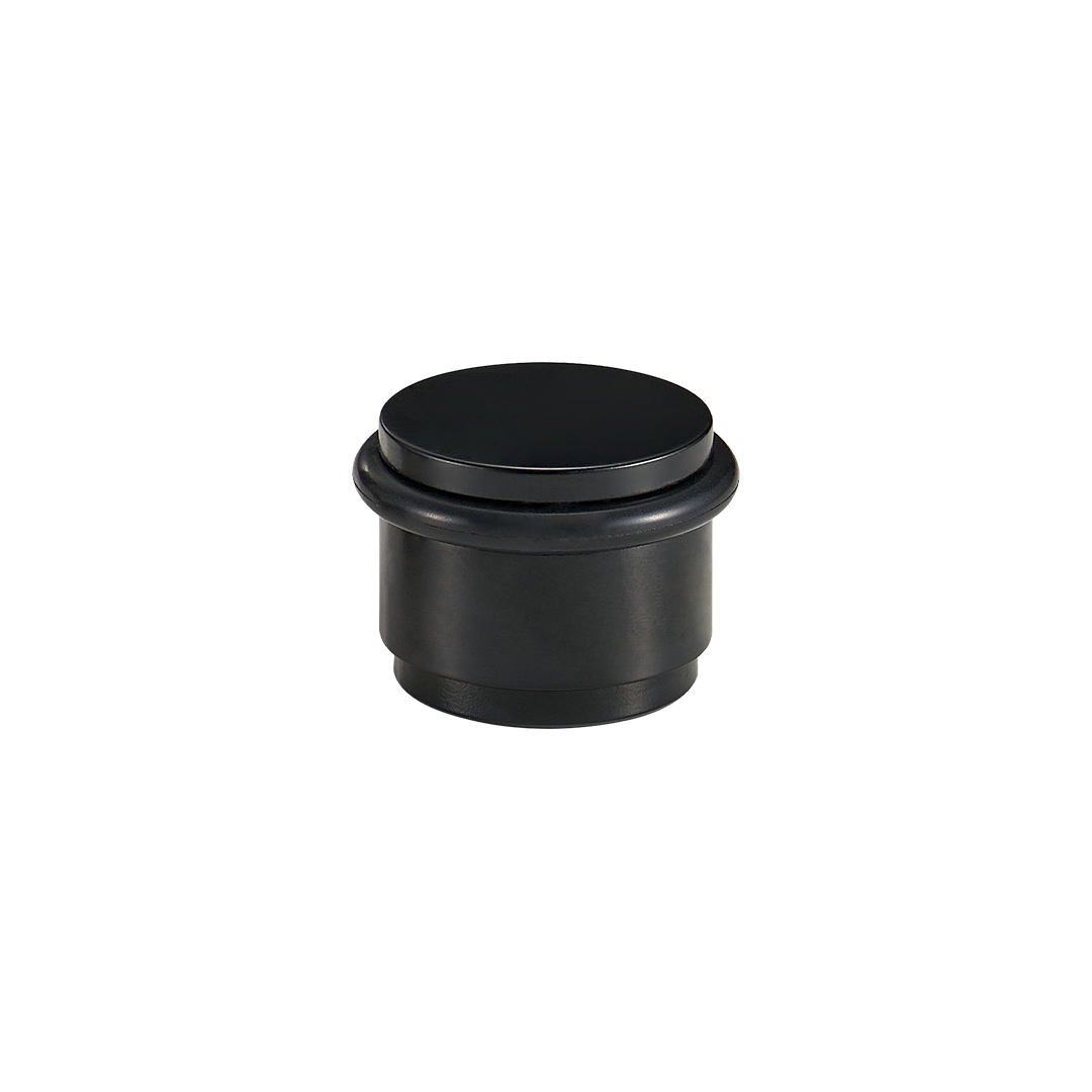 Smooth Solid Brass Door Stop | Black [2024 Version]