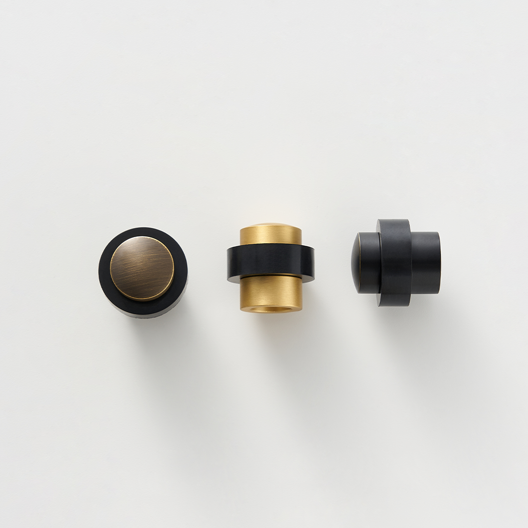 Smooth Solid Brass Door Stop | Black