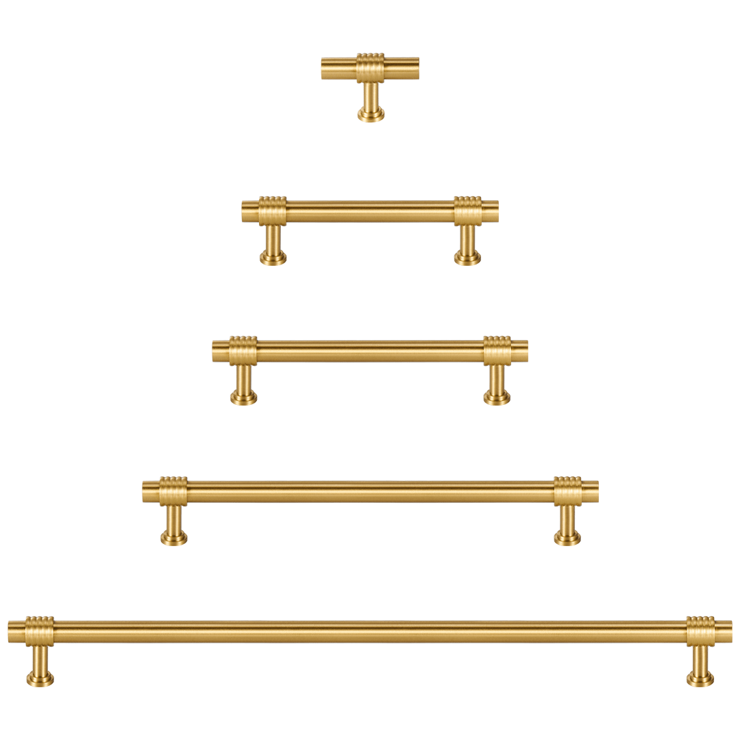Dewi Solid Brass Handle | Satin Brass - Passio Interiors