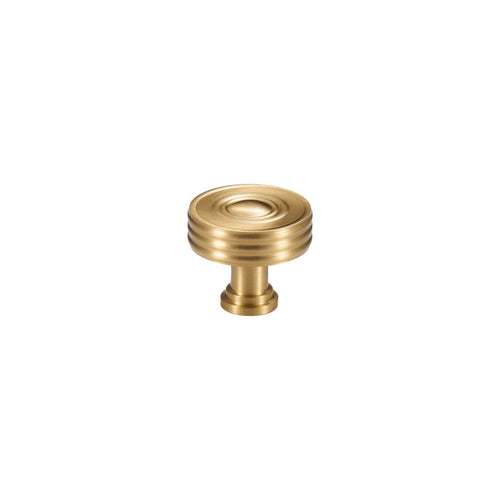 Dewi Solid Brass Knob | Satin Brass - Passio Interiors