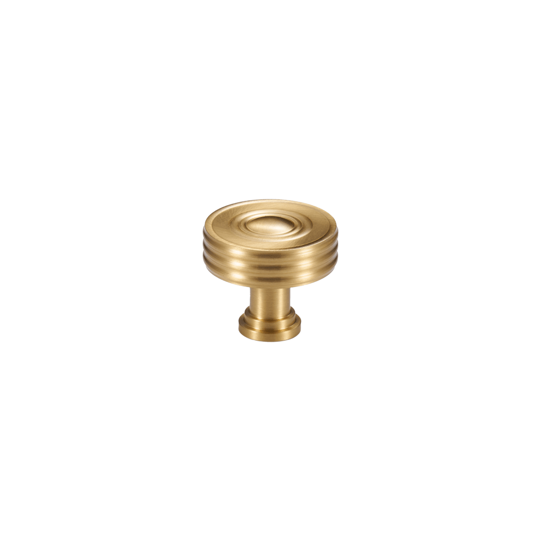 Dewi Solid Brass Knob | Satin Brass - Passio Interiors