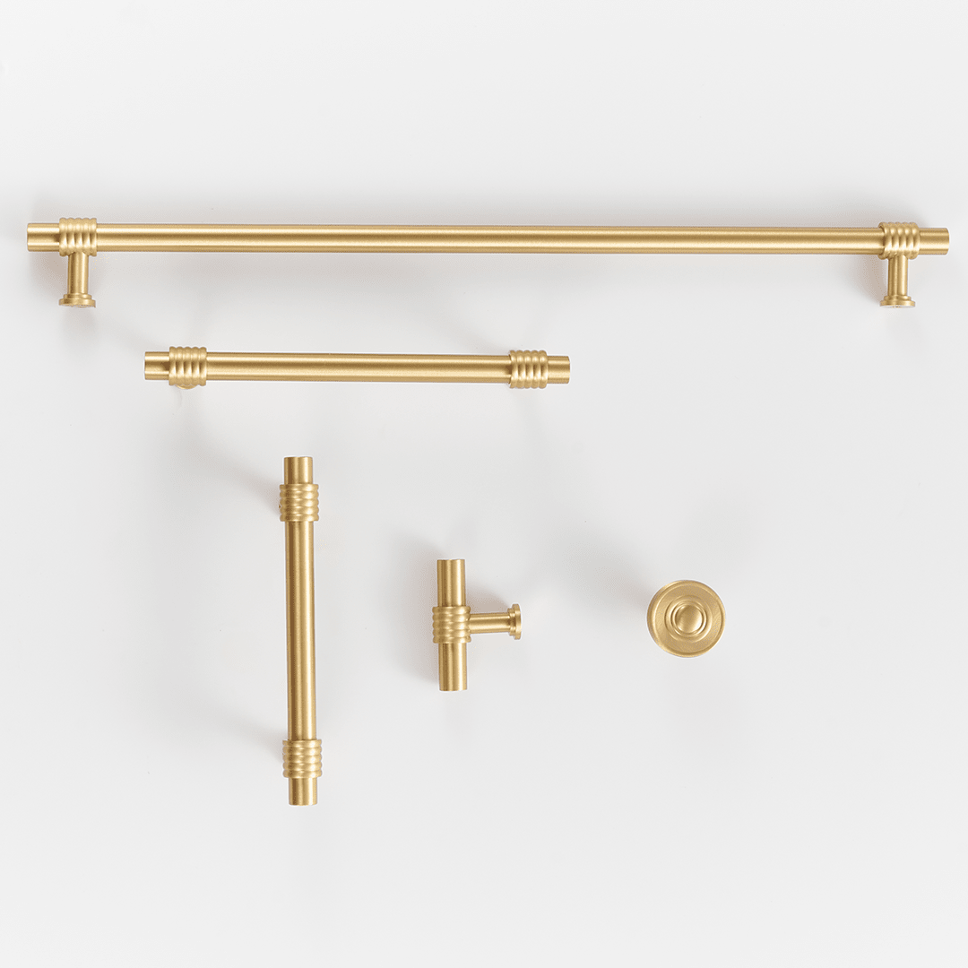 Dewi Solid Brass Knob | Satin Brass - Passio Interiors