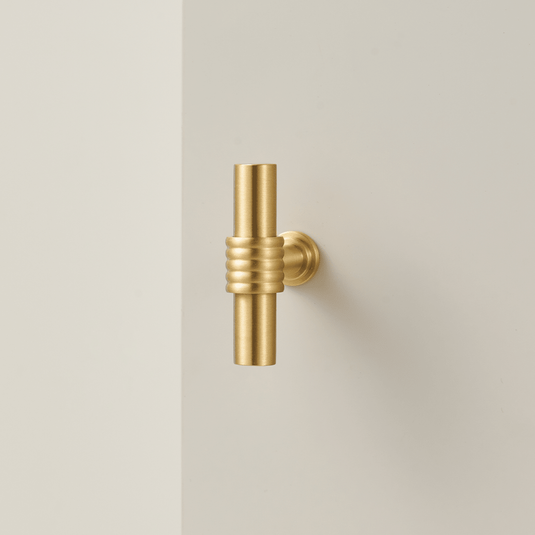 Dewi Solid Brass Handle | Satin Brass - Passio Interiors