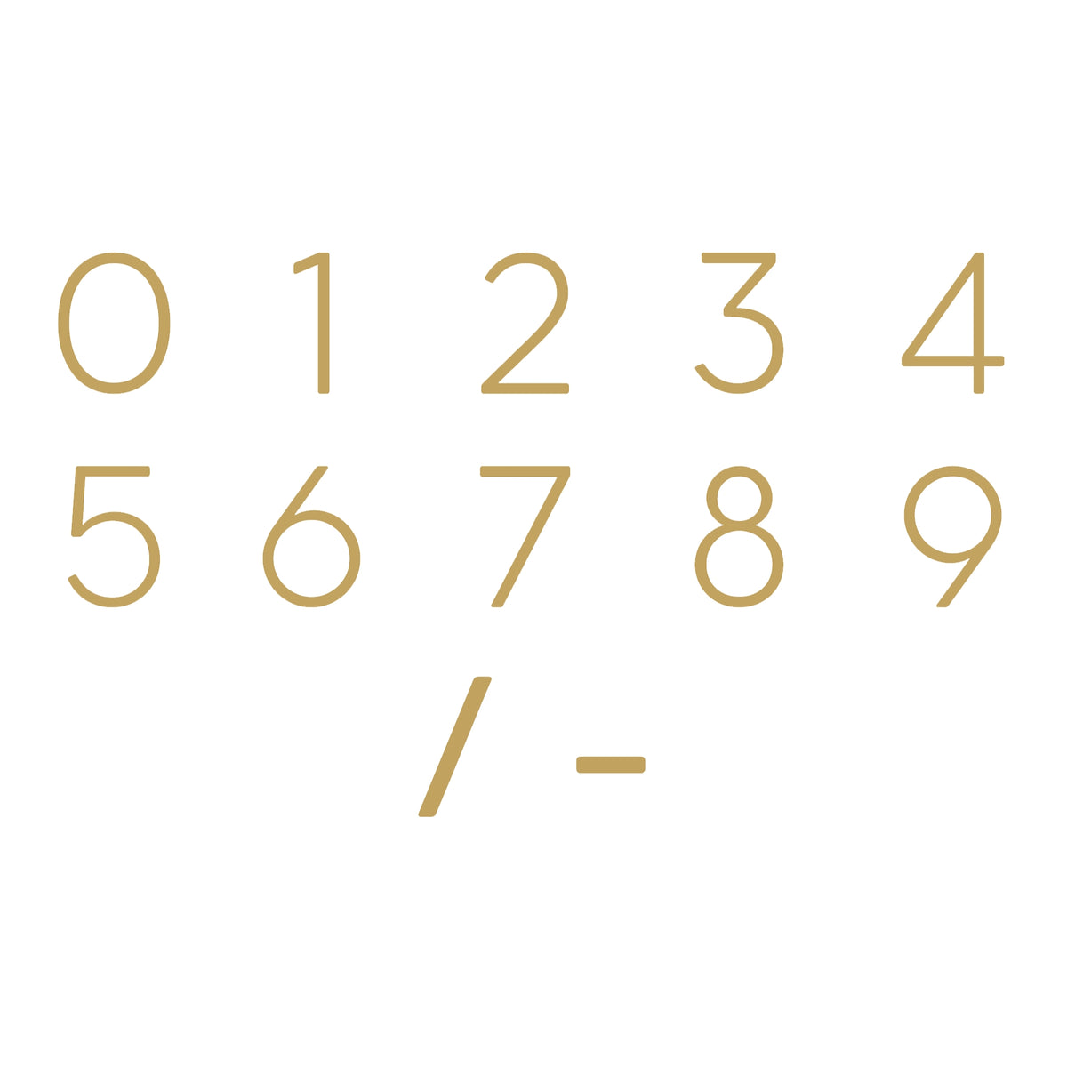Hammered Solid Brass Floating Numbers | Gold 10cm - 20cm