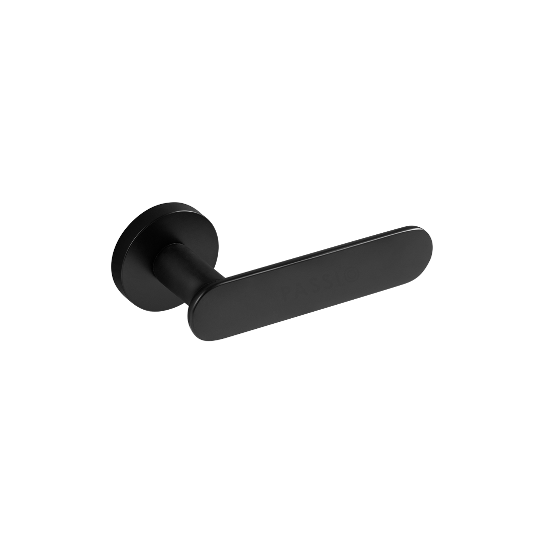 Flux Solid Brass Door Lever | Black