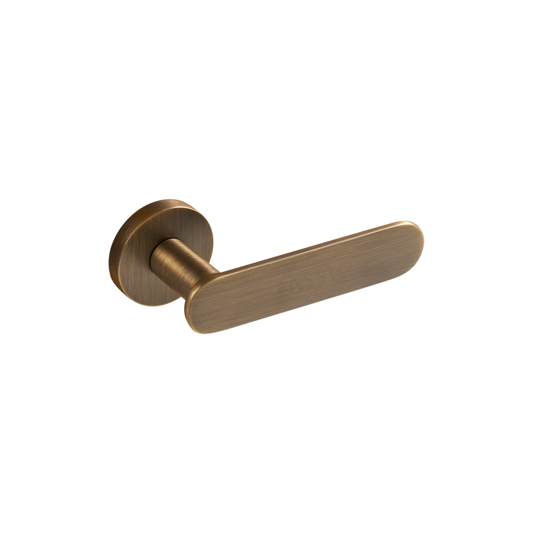 Flux Solid Brass Door Lever | Bronze