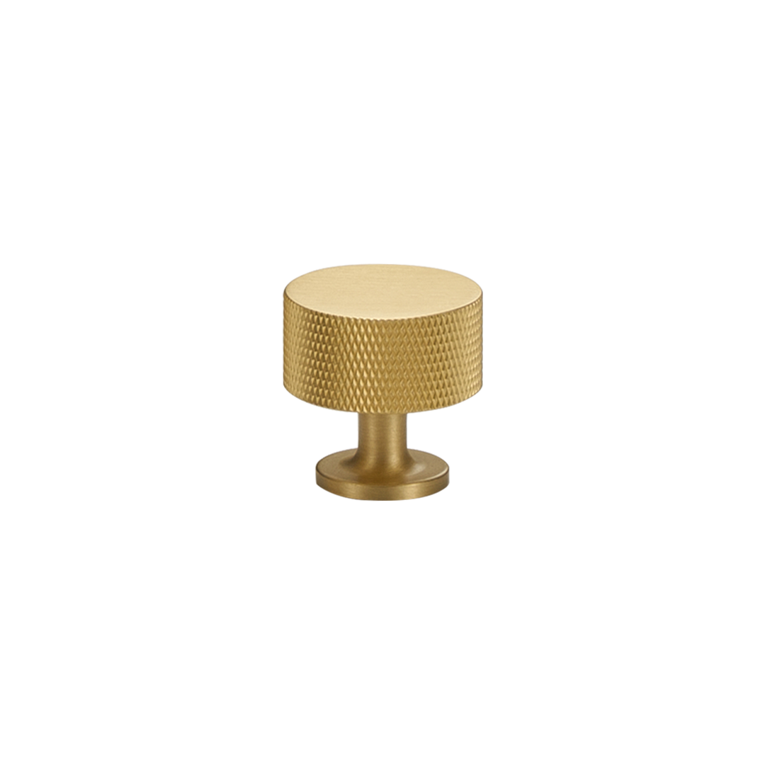 Freya Solid Brass Knob | Satin Brass (Knurled)