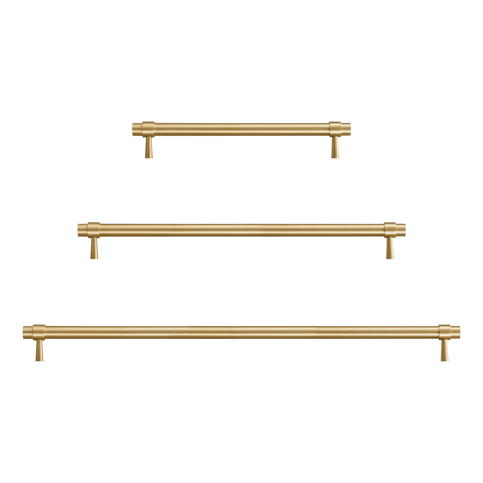 Kia Single-Sided Solid Brass Entry / Appliance Pull | Satin Brass - Passio Interiors