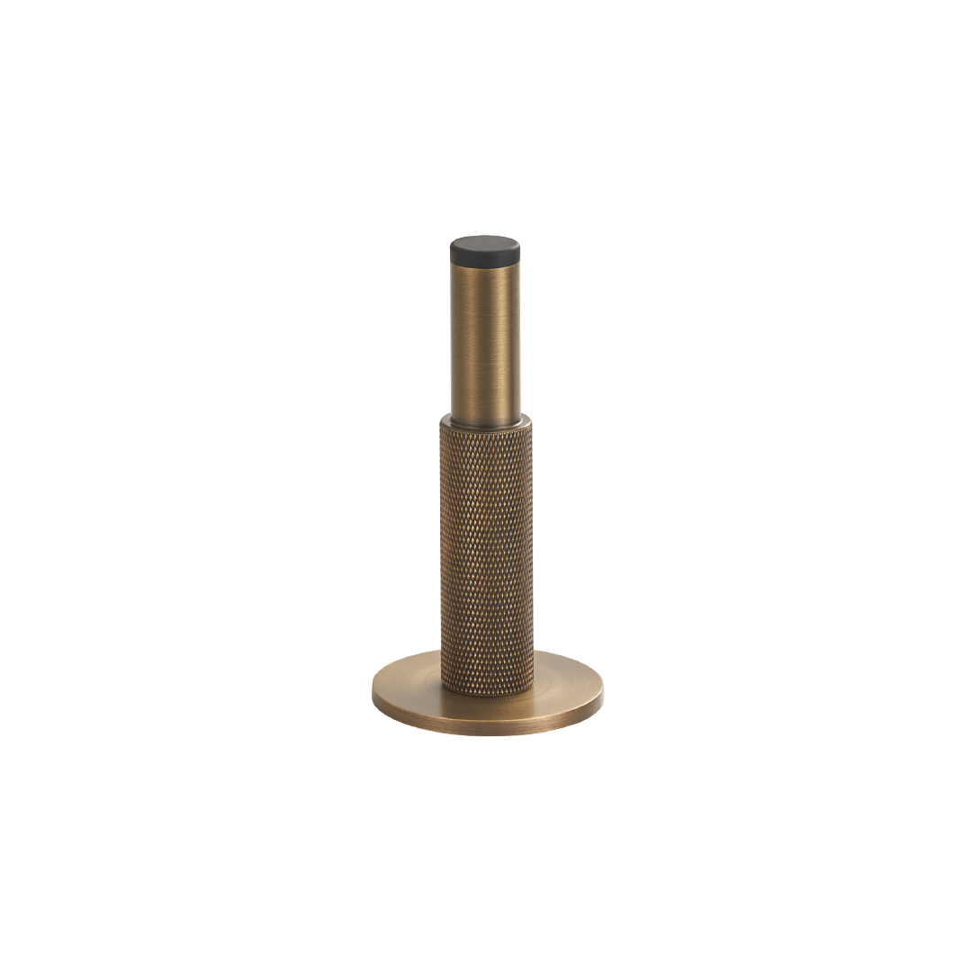 Knurled Pillar Solid Brass Door Stop | Bronze