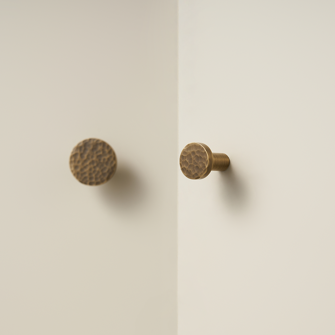 Otto Solid Brass Hammered Round Knob | Bronze