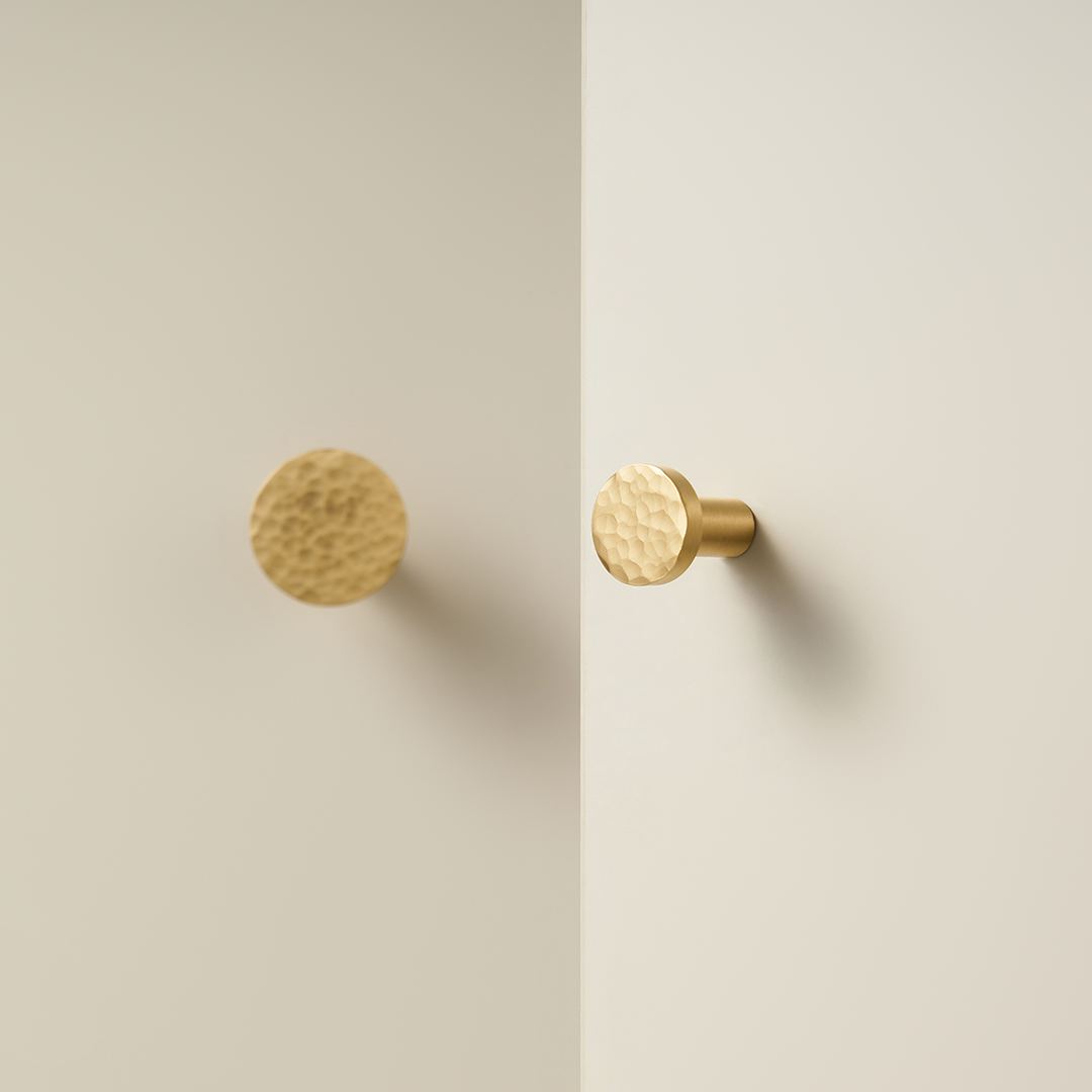 Otto Solid Brass Hammered Round Knob | Gold