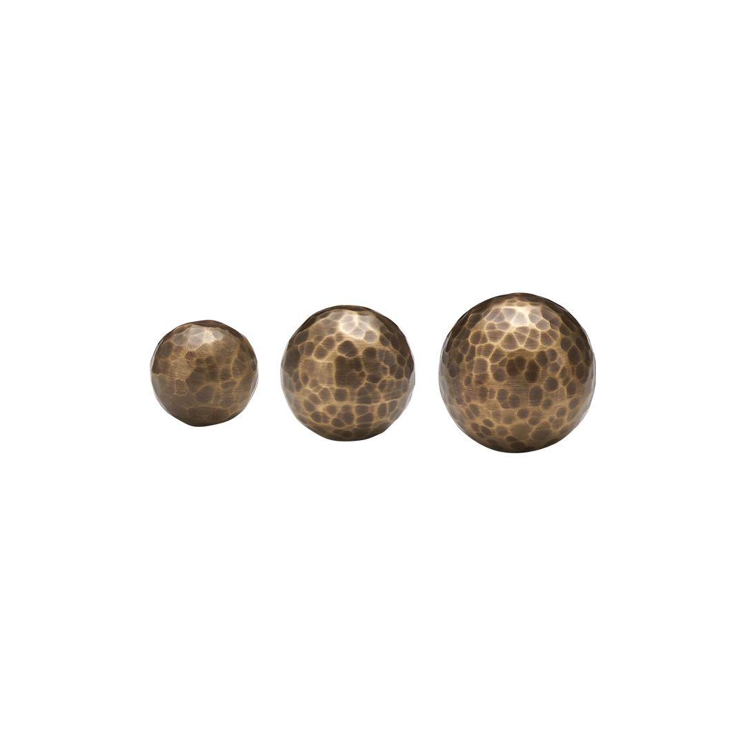 Otto Solid Brass Hammered Spherical Knob | Bronze