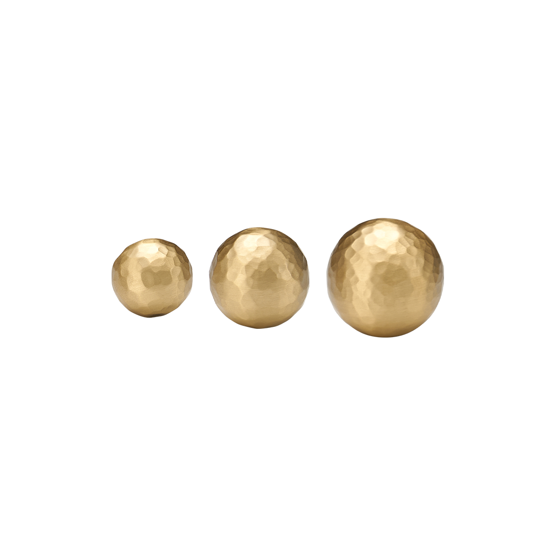 Otto Solid Brass Hammered Spherical Knob | Gold