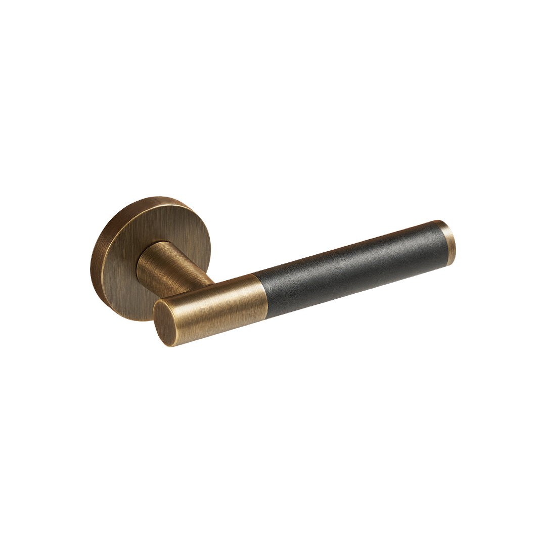 Santo Solid Brass Door Lever | Bronze &amp; Nero Black