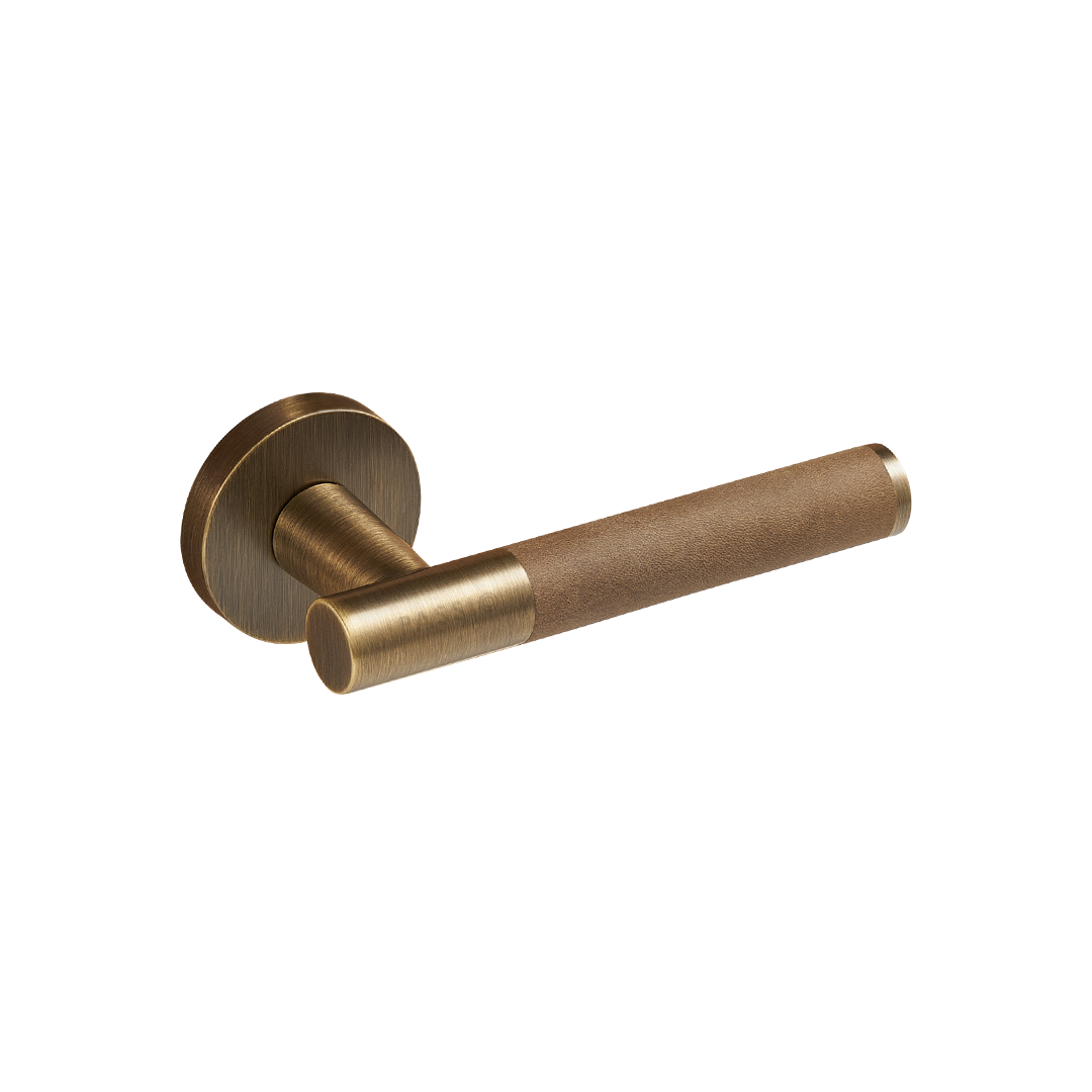 Santo Solid Brass Door Lever | Bronze &amp; Castano Brown