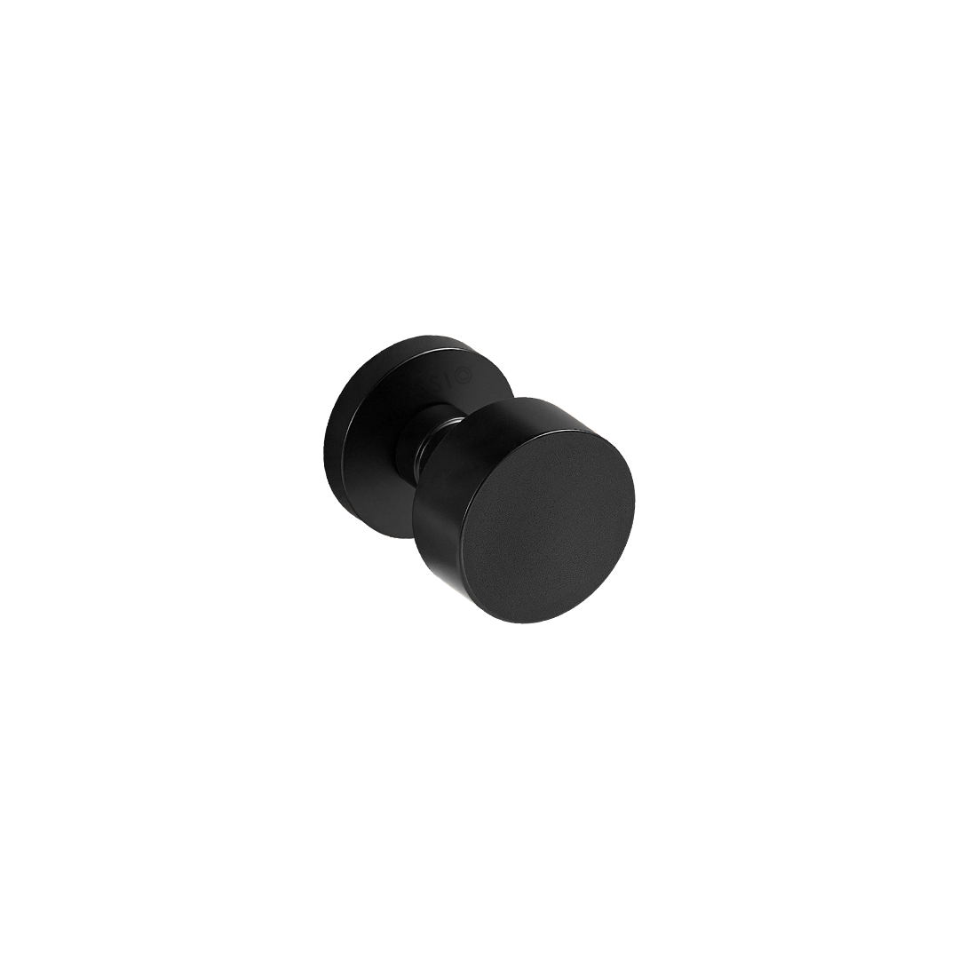 Santo Solid Brass Door Knob | Black &amp; Nero Black